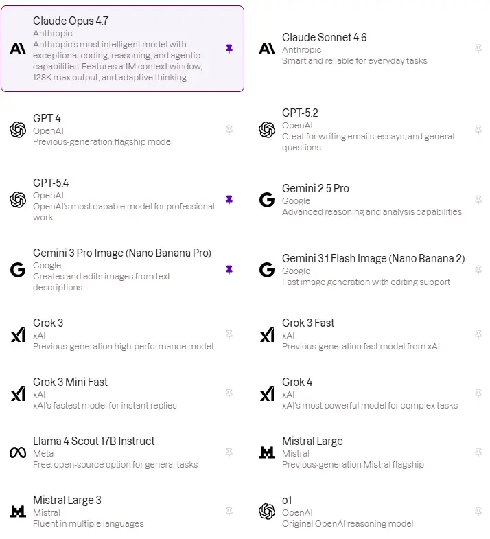 MOSTRO 360 AI Platform — 65+ models including Claude, GPT, Gemini, Grok, Llama, and Mistral